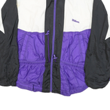 WILSON Womens Purple & Black Nylon Zip Jacket M Colourblock Casual Retro