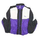WILSON Womens Purple & Black Nylon Zip Jacket M Colourblock Casual Retro