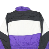 WILSON Womens Purple & Black Nylon Zip Jacket M Colourblock Casual Retro