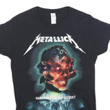GILDAN Womens Black Metallica Band T-Shirt L Short Sleeve Crew Neck Graphic