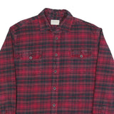 JACHS Womens Red & Black Check Cotton Shirt L Flannel Casual Button-Up