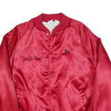 WEST ARK Mens Red Satin Bomber Jacket 2XL Polyester Blend Button Closure