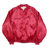 WEST ARK Mens Red Satin Bomber Jacket 2XL Polyester Blend Button Closure