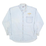 WESTERN CLASSIC Mens Blue Light Denim Shirt 2XL Button Front Casual