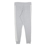 ADIDAS Womens Joggers Grey & White Slim Tapered UK 14 W30 L25 Casual Sporty