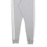 ADIDAS Womens Joggers Grey & White Slim Tapered UK 14 W30 L25 Casual Sporty