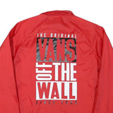 VANS Mens Red Button Nylon Coach Jacket M Off The Wall Print Casual
