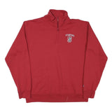 CHAMPION Mens Red Stanford 1/4 Zip Sweatshirt L Cotton Blend Pullover Casual