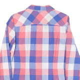 TOMMY HILFIGER Womens Blue & Pink Check Shirt M Casual Cotton Blend Long Sleeve
