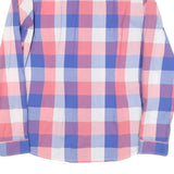 TOMMY HILFIGER Womens Blue & Pink Check Shirt M Casual Cotton Blend Long Sleeve
