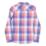 TOMMY HILFIGER Womens Blue & Pink Check Shirt M Casual Cotton Blend Long Sleeve