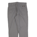DICKIES Mens Regular Fit Grey Cotton Blend Trousers W32 L30 Workwear Chino