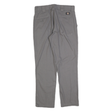 DICKIES Mens Regular Fit Grey Cotton Blend Trousers W32 L30 Workwear Chino