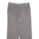 DICKIES Mens Regular Grey Cotton Blend Trousers W34 L29 Workwear Zip Closure