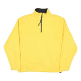OLD NAVY Mens Yellow Pullover Plain 1/4 Zip Regular Fit L Polyester Blend Jumper