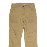 CARHARTT Mens Cotton Beige Regular Straight Trousers W34 L30 Workwear Durable