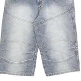 CENTILMEN Mens Denim Blue Casual Shorts M W34 Cotton Blend Comfortable Fit