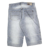 CENTILMEN Mens Denim Blue Casual Shorts M W34 Cotton Blend Comfortable Fit