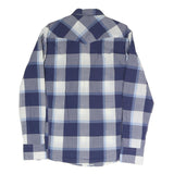 BOSS ORANGE Mens Blue & White Check Shirt L Cotton Blend Casual Long Sleeve Snap