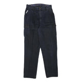 COMPASS Womens Cotton Blend Navy Blue Relaxed Straight Trousers W29 L28 Casual