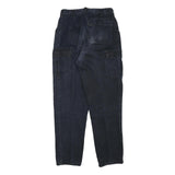 COMPASS Womens Cotton Blend Navy Blue Relaxed Straight Trousers W29 L28 Casual