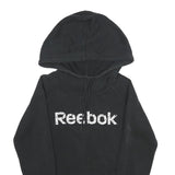REEBOK Womens Black Hoodie S Cotton Blend Pullover Casual Sportswear