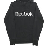 REEBOK Womens Black Hoodie S Cotton Blend Pullover Casual Sportswear