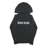 REEBOK Womens Black Hoodie S Cotton Blend Pullover Casual Sportswear