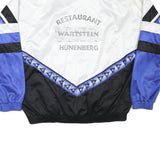 TRO Mens Blue & Black White Zip Jacket L Polyester Retro Sports Casual