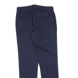 TOMMY HILFIGER Womens Cotton Blend Navy Slim Straight Trousers W28 L30 Chinos