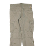 CARHARTT Mens Cotton Blend Beige Regular Fit Cargo Trousers W30 L30 Workwear