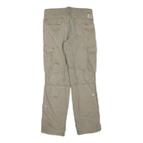 CARHARTT Mens Cotton Blend Beige Regular Fit Cargo Trousers W30 L30 Workwear