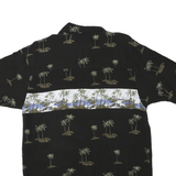 KNIGHTSBRIDGE Mens Black & Blue Palm Tree Print Shirt S Cotton Blend Hawaiian