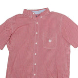 CHAPS Mens Red Check Shirt L Button Down Casual Summer Cotton