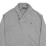 POLO RALPH LAUREN Mens Grey Shawl Collar XL Sweatshirt Cotton Blend Pullover