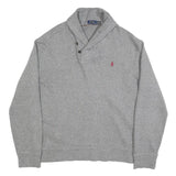 POLO RALPH LAUREN Mens Grey Shawl Collar XL Sweatshirt Cotton Blend Pullover
