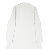 Womens White Button Jacket M Polyester Blend Plain Classic Tailored Fit