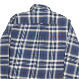 JACHS Mens Blue & White Check Shirt L Cotton Blend Long Sleeve Casual