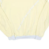 Womens Cream & White Sweatshirt M Cotton Blend Crew Neck Casual Pullover