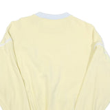 Womens Cream & White Sweatshirt M Cotton Blend Crew Neck Casual Pullover