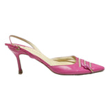 CAREL Womens Pink Leather Slingback Heels UK 4.5 Stylish Evening Shoes