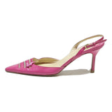 CAREL Womens Pink Leather Slingback Heels UK 4.5 Stylish Evening Shoes
