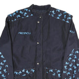 ROXY Mens Navy Blue Polyester Blend Track Jacket L Logo Print Zip