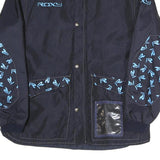 ROXY Mens Navy Blue Polyester Blend Track Jacket L Logo Print Zip