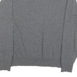 TOMMY HILFIGER Womens Grey & White Argyle Pattern Jumper V-Neck Cable Knit M