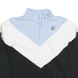 FILA Mens Blue & Black Half Zip Sweatshirt M Athletic Casual Retro Logo