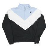 FILA Mens Blue & Black Half Zip Sweatshirt M Athletic Casual Retro Logo