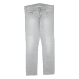 CARHARTT Womens Regular Fit Jeans Light Blue Denim W36 L32 Zip Cotton Blend