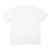 CALVIN KLEIN Mens White L Plain T-Shirt Short Sleeve V-Neck Classic Cotton Blend