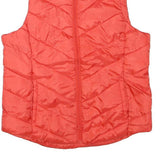 SO Womens Red Quilted Sleeveless Zip Jacket L Polyester Blend Lightweight